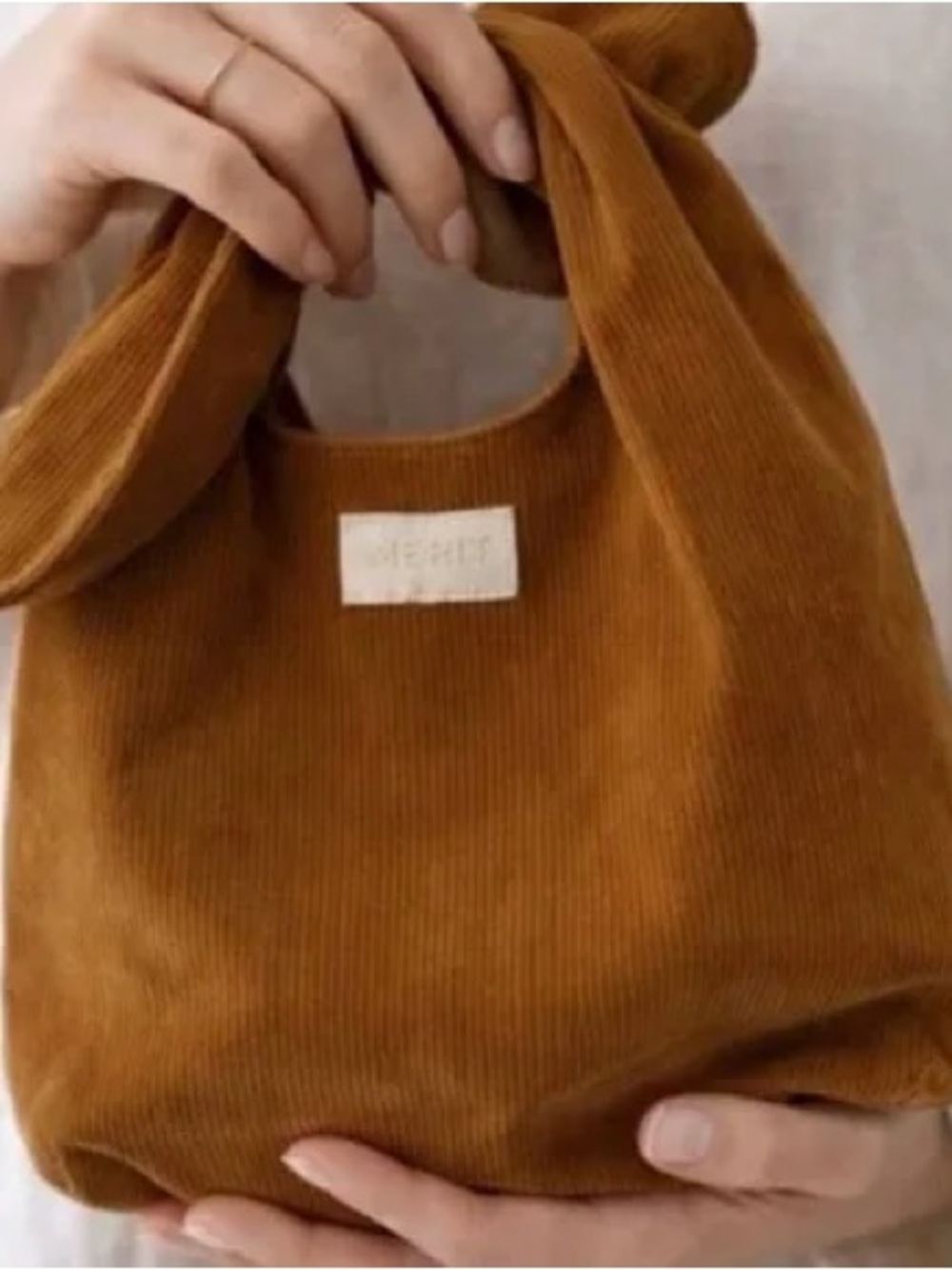 Merit The Signature Makeup Bag | Corduroy Tie Top Pouch